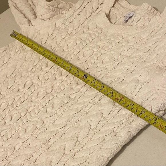 J. Jill Women’s Chunky Cable Knit Chenille Size Small Petite Ivory Sweater - Picture 9 of 10